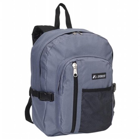 Everest Trading Everest 5045SC-GY 16.5 in. Backpack with Front Mesh Pocket 5045SC-GY